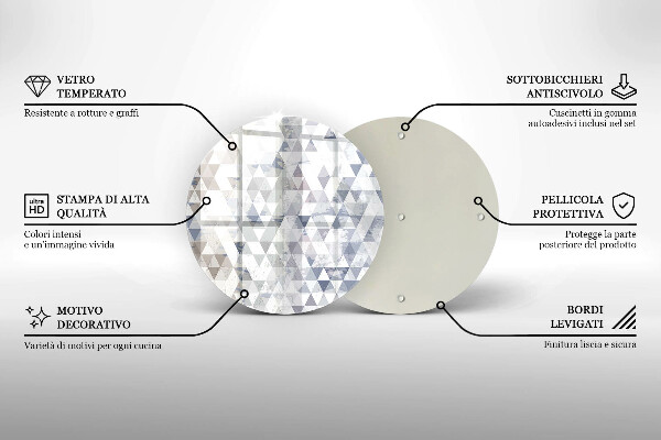 Skärbräda glas unik Trianglar mönster