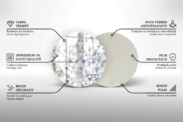 Skärbräda glas unik Trianglar mönster