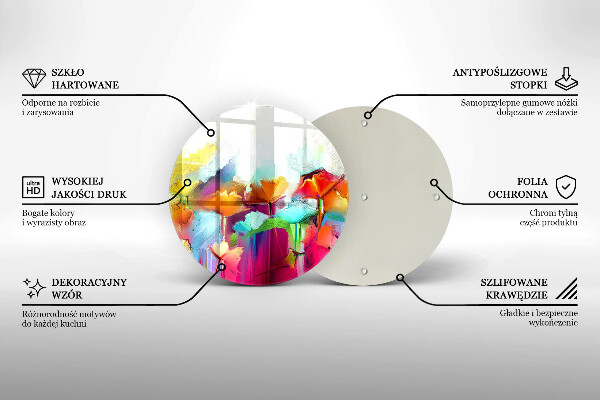 Skärbräda glas unik Målade blommor