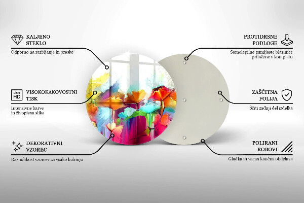 Skärbräda glas unik Målade blommor