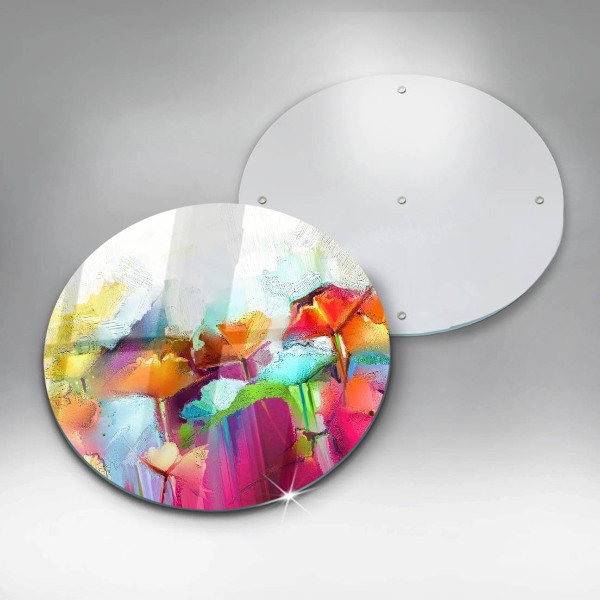 Skärbräda glas unik Målade blommor