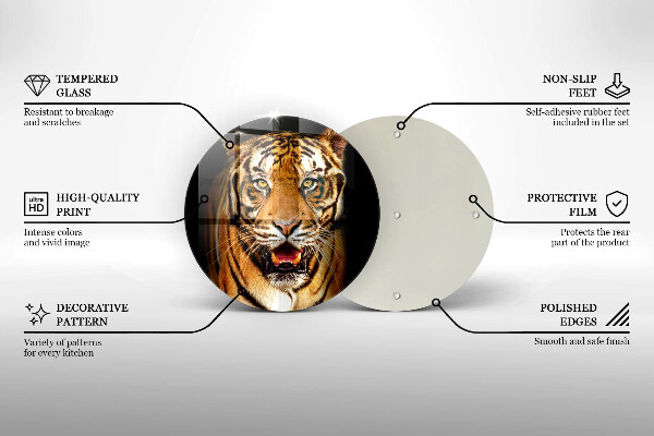 Skärbräda glas unik Vild djur tiger