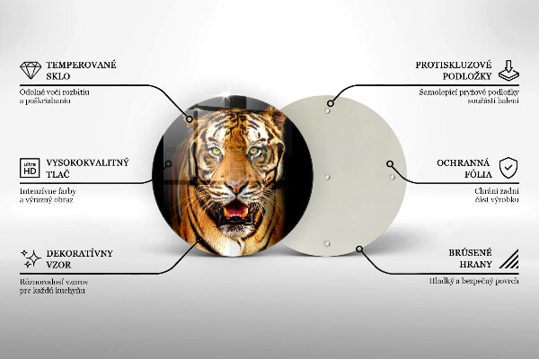 Skärbräda glas unik Vild djur tiger