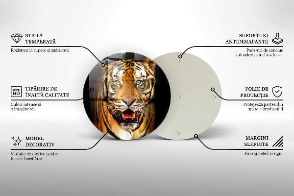 Skärbräda glas unik Vild djur tiger