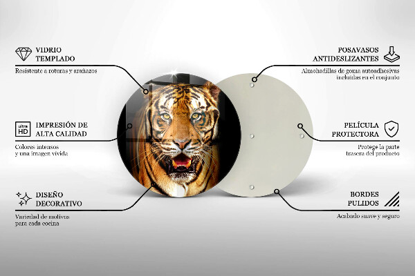 Skärbräda glas unik Vild djur tiger