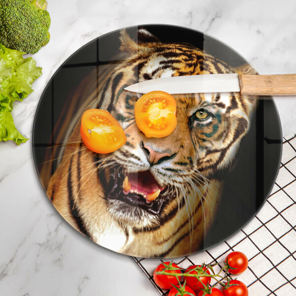 Skärbräda glas unik Vild djur tiger