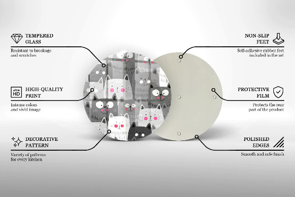Skärbräda glas unik Katter illustration