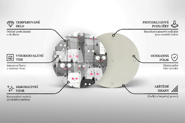 Skärbräda glas unik Katter illustration