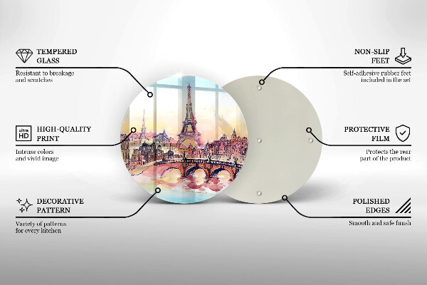 Skärbräda glas unik Landskap av Paris Eiffeltorn
