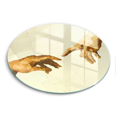 Skärbräda glas unik Skapandet av Adams händer