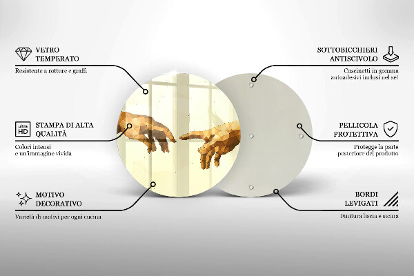 Skärbräda glas unik Skapandet av Adams händer