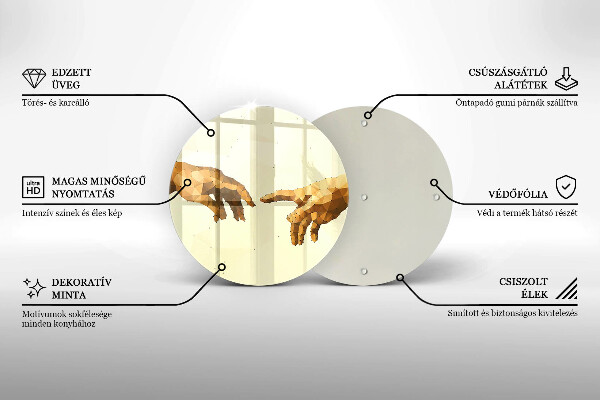 Skärbräda glas unik Skapandet av Adams händer