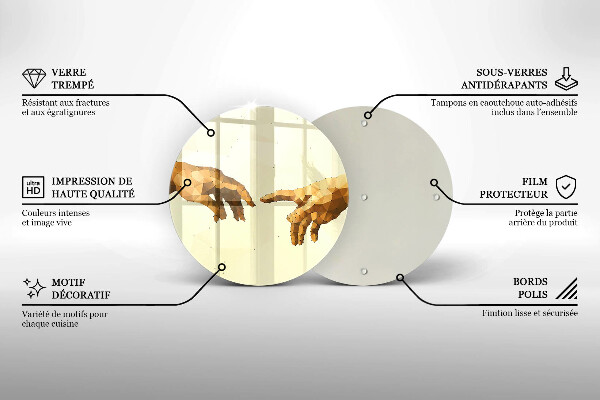 Skärbräda glas unik Skapandet av Adams händer