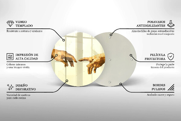 Skärbräda glas unik Skapandet av Adams händer