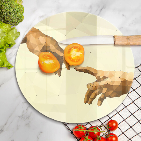 Skärbräda glas unik Skapandet av Adams händer