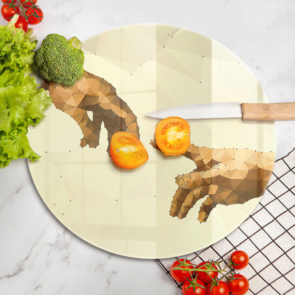 Skärbräda glas unik Skapandet av Adams händer