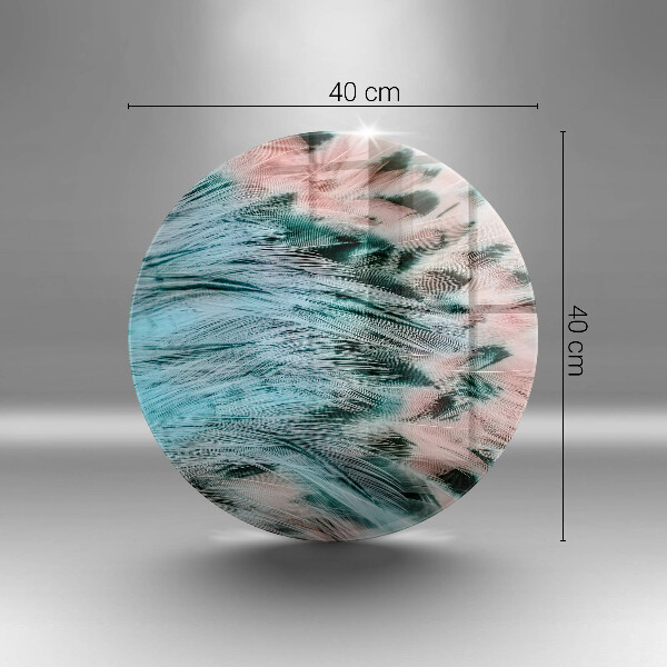 Skärbräda glas unik Boho fågelfjädrar