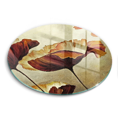 Skärbräda glas unik Målade bohoblommor