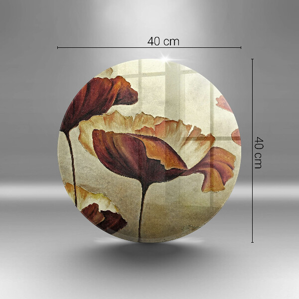 Skärbräda glas unik Målade bohoblommor