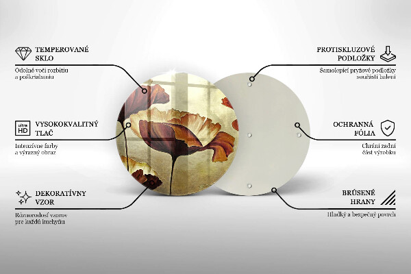 Skärbräda glas unik Målade bohoblommor