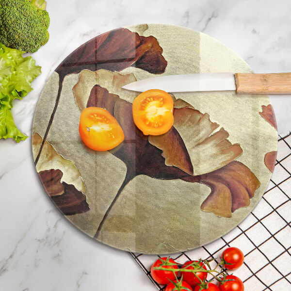 Skärbräda glas unik Målade bohoblommor