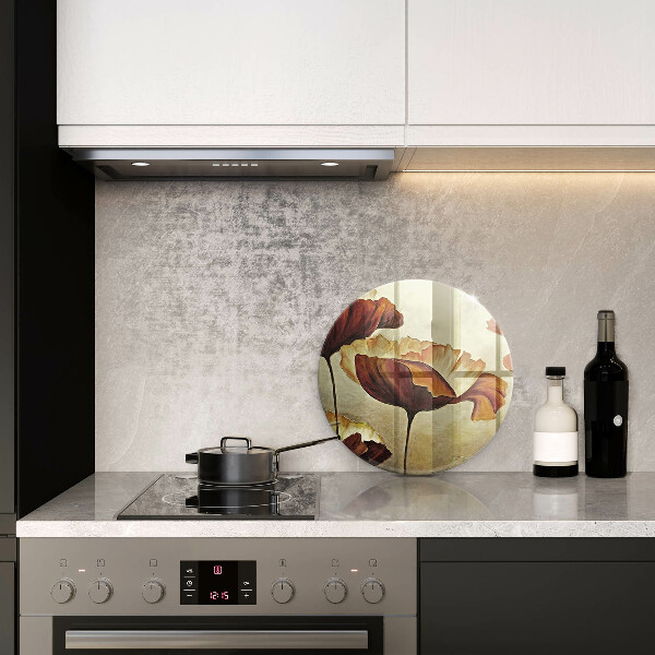 Skärbräda glas unik Målade bohoblommor