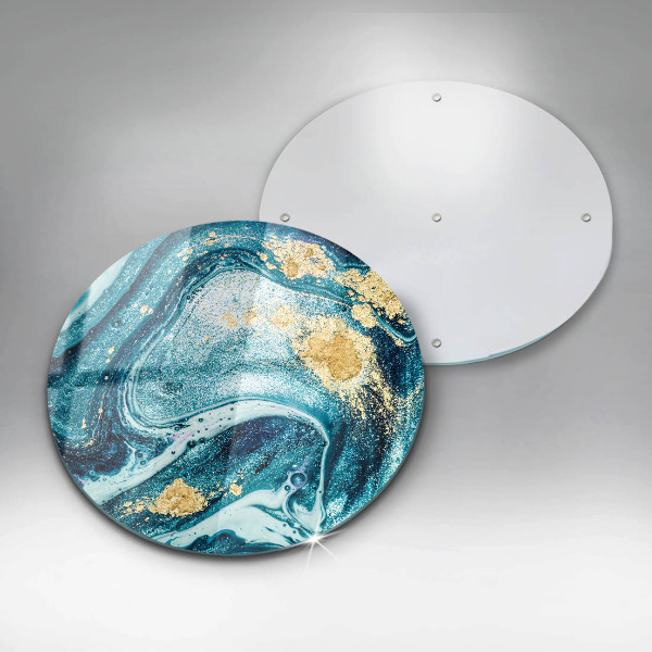 Skärbräda glas unik Blå guld abstraktion