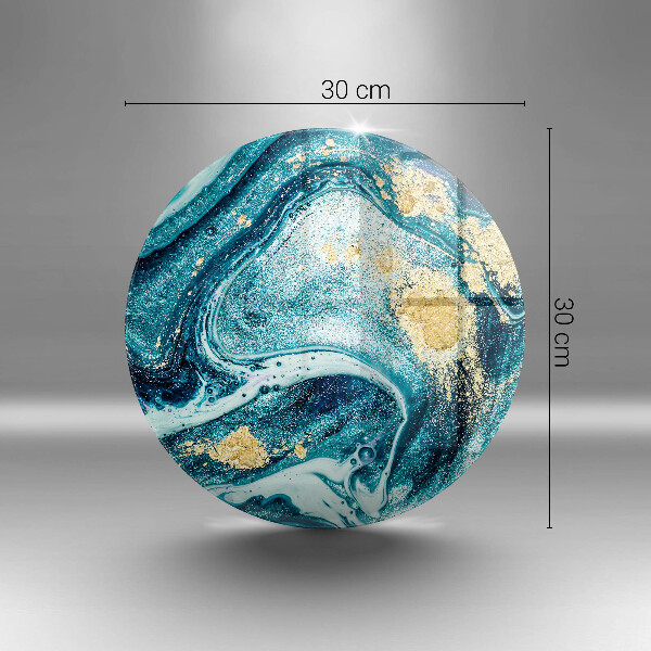 Skärbräda glas unik Blå guld abstraktion