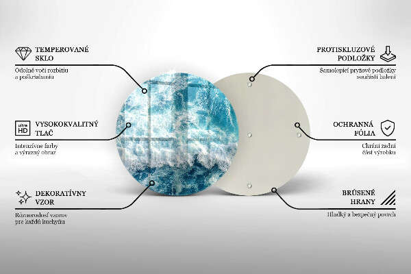 Skärbräda glas unik Havsvattenvågor