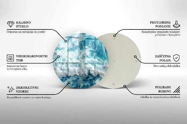 Skärbräda glas unik Havsvattenvågor
