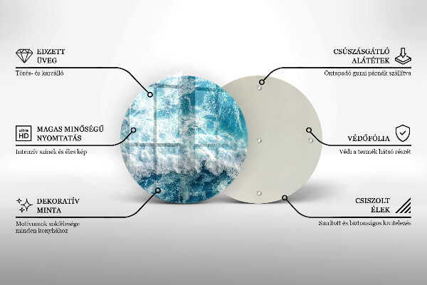 Skärbräda glas unik Havsvattenvågor