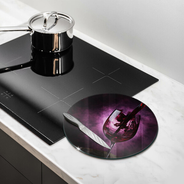 Skärbräda glas unik Ett glas vin