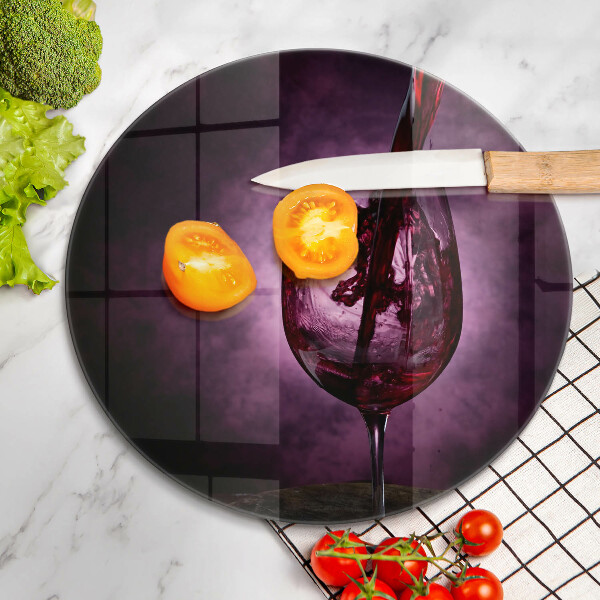 Skärbräda glas unik Ett glas vin