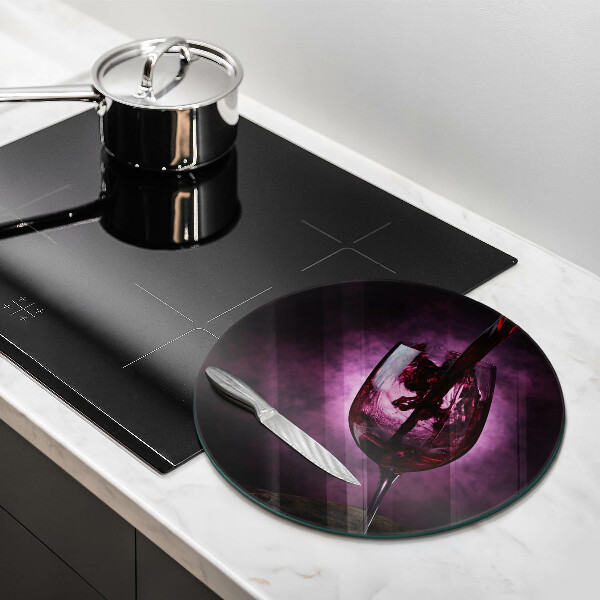 Skärbräda glas unik Ett glas vin