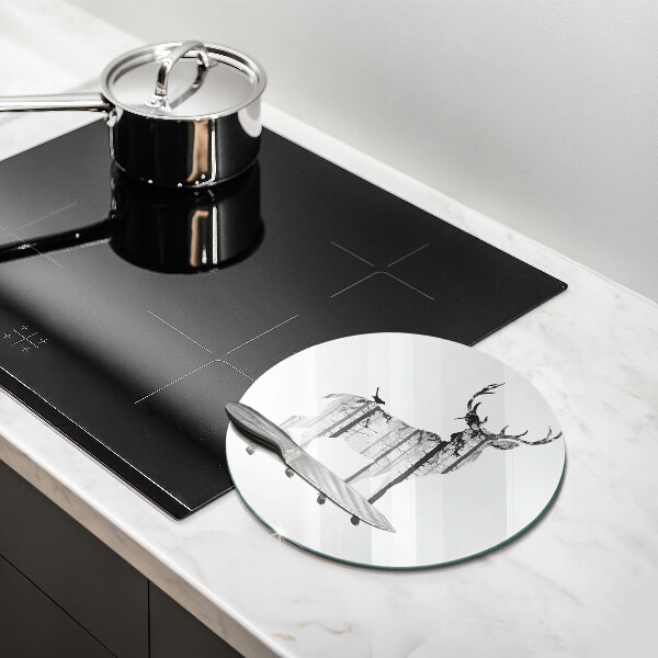 Skärbräda glas unik Rådjur och skog illustration