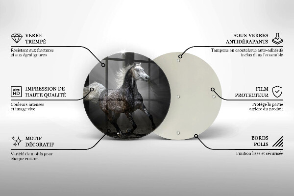 Skärbräda glas unik Häst i galopp