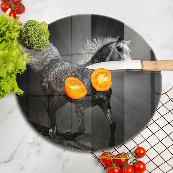 Skärbräda glas unik Häst i galopp