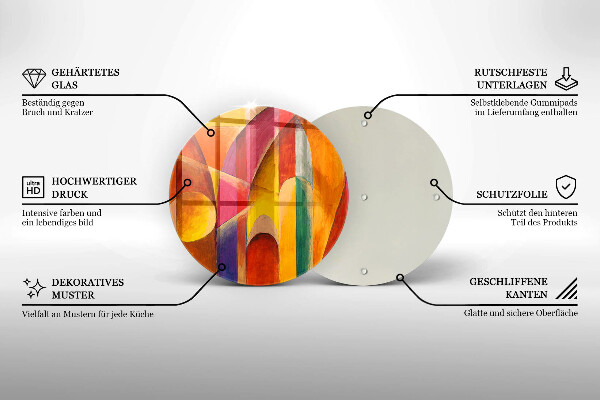 Skärbräda glas unik Färgglad abstraktion