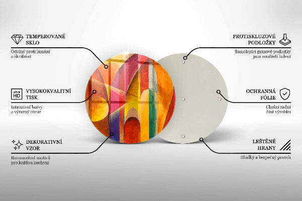 Skärbräda glas unik Färgglad abstraktion