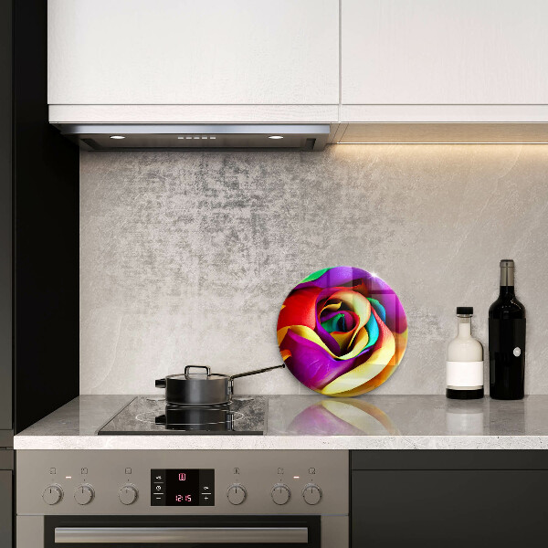 Skärbräda glas unik Färgglada rosenblad