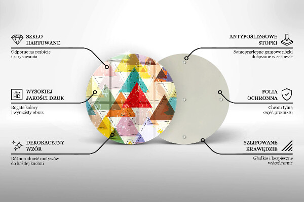 Skärbräda glas unik Målade trianglar