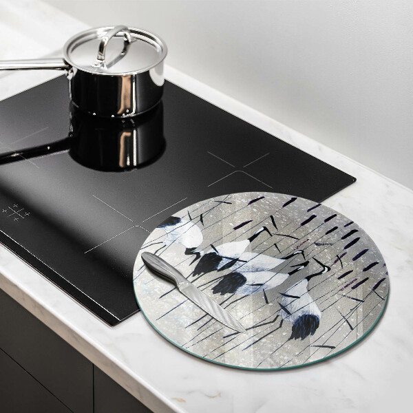 Skärbräda glas unik Japanska tranor