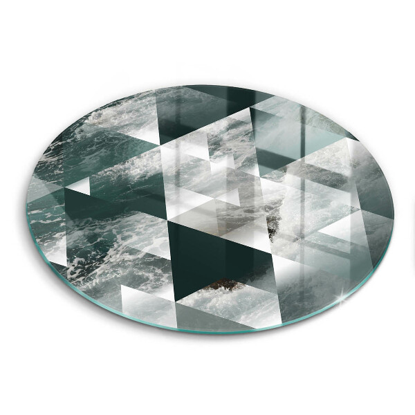 Skärbräda glas unik Trianglar och vatten