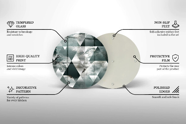 Skärbräda glas unik Trianglar och vatten