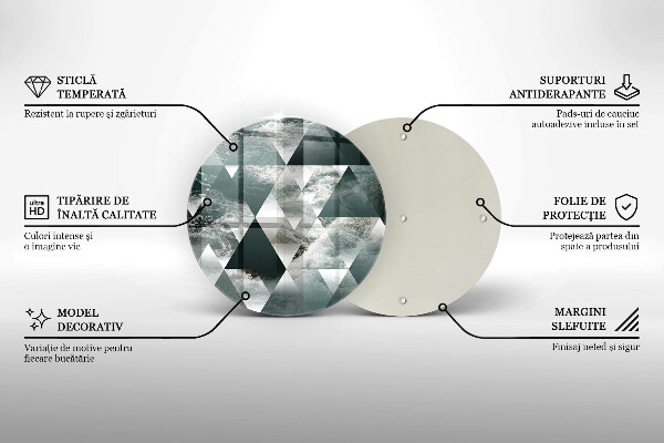 Skärbräda glas unik Trianglar och vatten