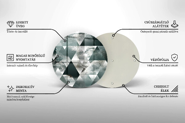 Skärbräda glas unik Trianglar och vatten