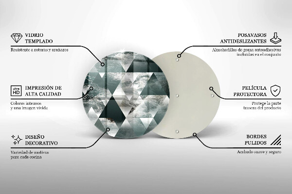 Skärbräda glas unik Trianglar och vatten