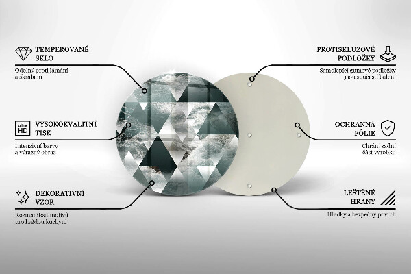 Skärbräda glas unik Trianglar och vatten