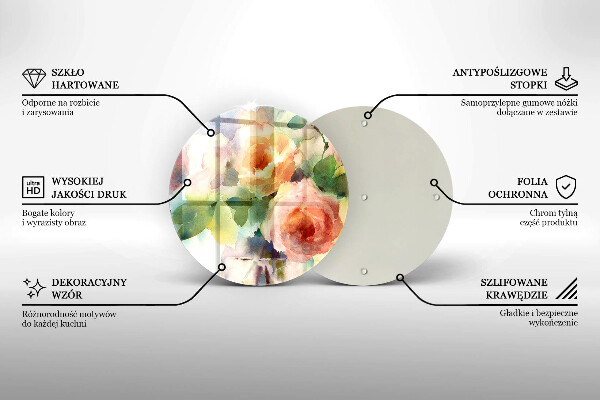Skärbräda glas unik Målade blommor