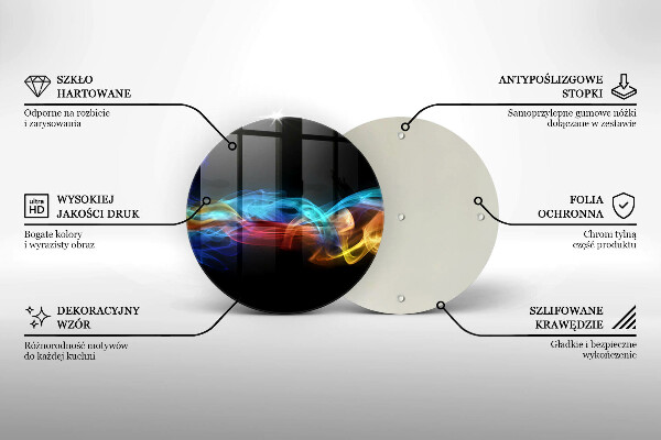 Skärbräda glas unik Färgglad rök